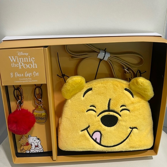 Disney Winnie the Pooh Gold/Black 2 Interchangeable Bag Charms/Crossbody Bag - Picture 4 of 5